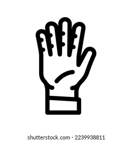 five number hand gesture line icon vector. five number hand gesture sign. isolated contour symbol black illustration