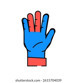 five number hand gesture line icon vector. five number hand gesture sign. isolated symbol illustration