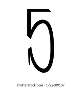 Five Number Icon Logo Design