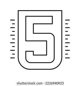 five number line icon vector. five number sign. isolated contour symbol black illustration