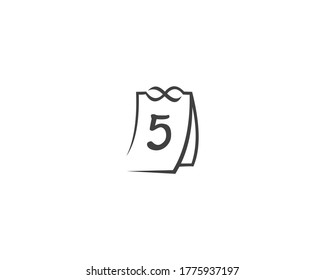 Icono de diseño de logotipo de cinco números