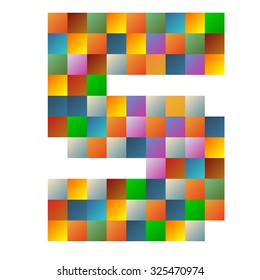 Cinco, número de ilustración vectorial de color arcoiris colorido