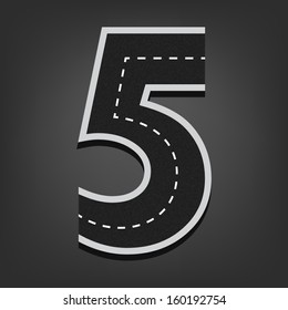 Five number. Road font