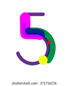 Five Number Symbol. Vector Illustration