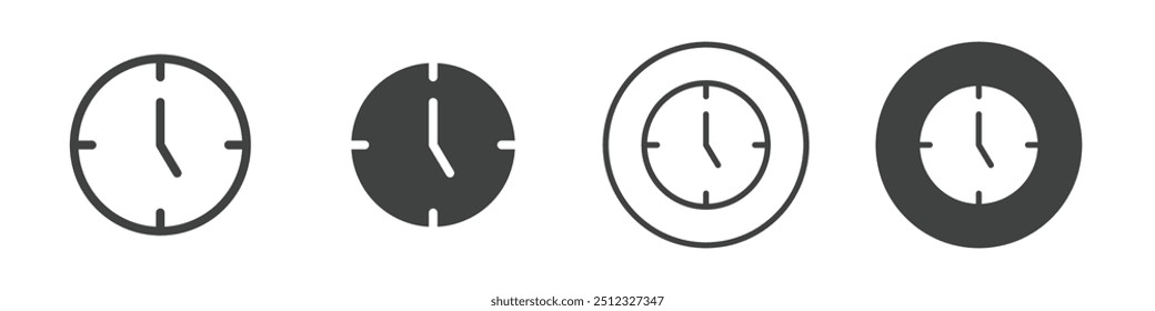 Five o clock icon Vector logo outline