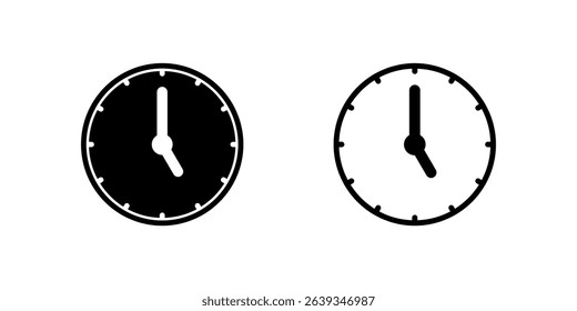 A five oclock analog clock icon, versatile for representing end of work day, meetings, and evening schedules.