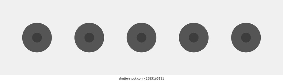 Five open black biathlon targets