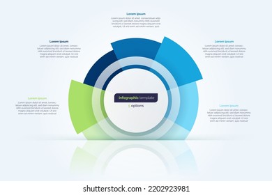 Five option circle infographic design template. Vector illustration.