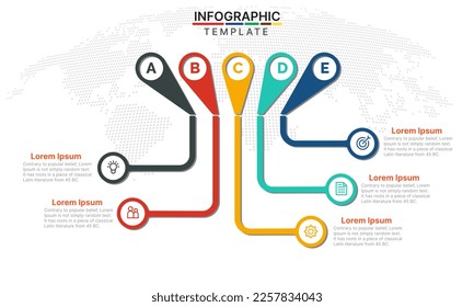 Five option circle infographic design template. Vector illustration.