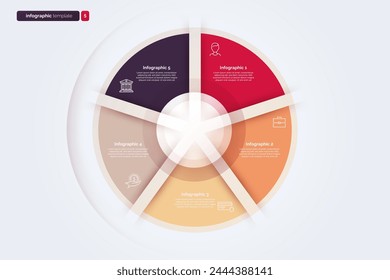 Infografik mit fünf Optionen. Vektorillustration.