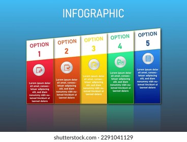 Cinco opciones de diseño de vectores infográficos