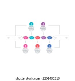 Five Option Informational Templates. Annual Report, Magazine, Business, Web, Internet Infographic Template. Dna Scientific Infographic Template