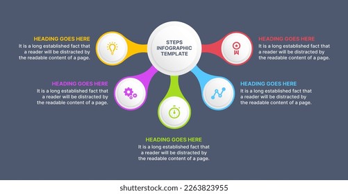 Five Options Circle Infographic Template Design
