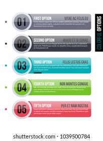 Five options in flat business style on white isolated background