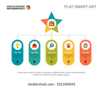 Five Options Flowchart Slide Template