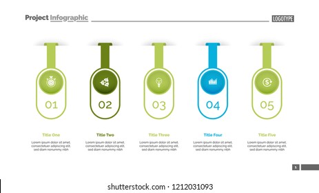 Five options infographic diagram. Step chart, option graph, layout. Creative concept for infographics, presentation, project, report. Can be used for topics like business, marketing, workflow. 