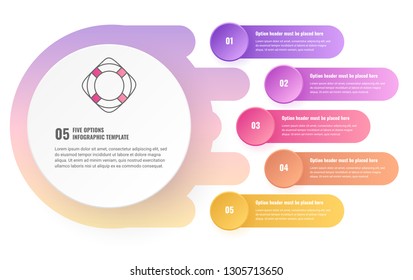Five options infographic template