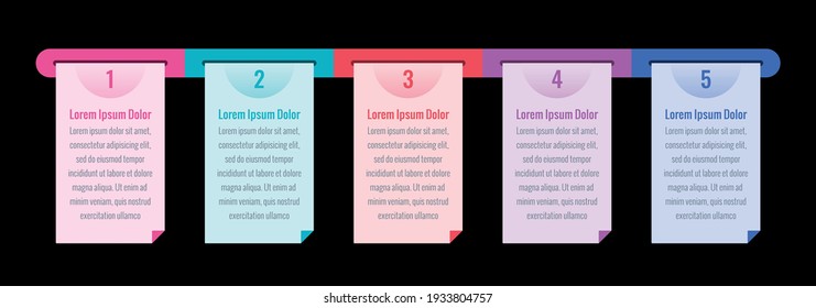 five options infographic template. business information template. web, internet, annual report, magazine infographic template