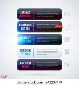 Five options on white background. EPS10