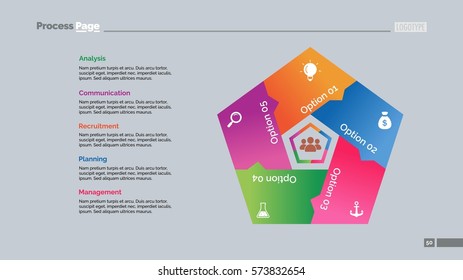 Five Options Pentagon Slide Template