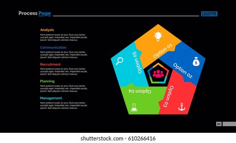 Five Options Pentagon Slide Template