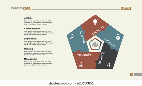 Five Options Pentagon Slide Template