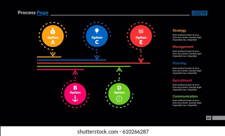 Five Options Process Slide Template