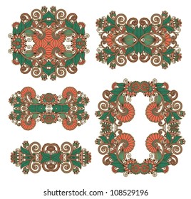 five ornamental floral adornment
