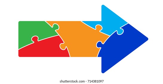 Five Part Arrow Puzzle Graphic