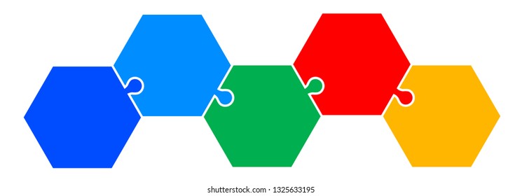 Five Part Hexagon Puzzle