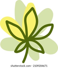 Five part leaf, illustration, vector on a white background.
