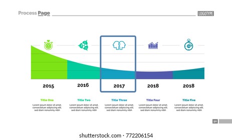 Five Parts Area Chart Slide Template