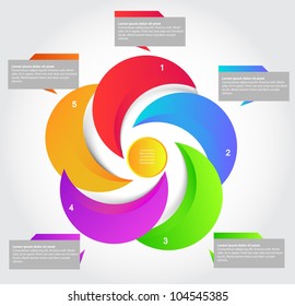 Five parts presentation, vector