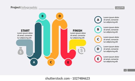 Five Parts Workflow Slide Template