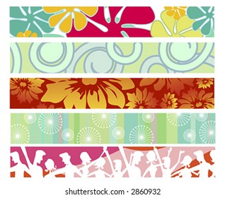 five party themed banners great for web use