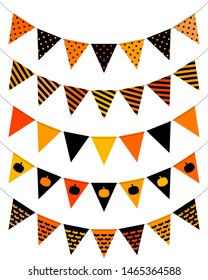 Five Pennant Chains Halloween Seamless Orange and Black