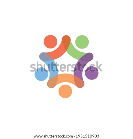 Five people logo colored icon. Vector illustration eps 10