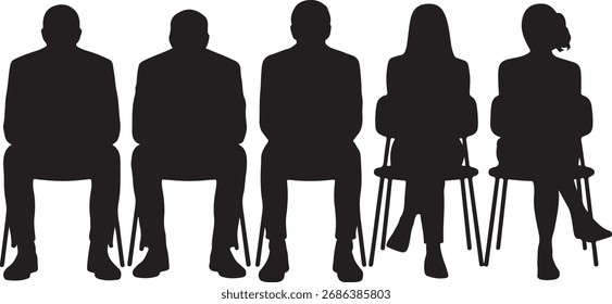 five people sitting in chairs