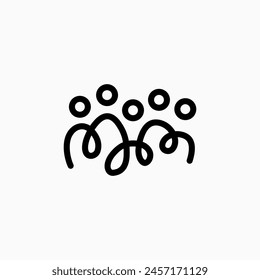 five people team family human together unity logo vector icon