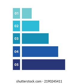 Five percentage bars slide, template.