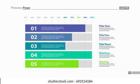 Five Percentage Bars Slide Template