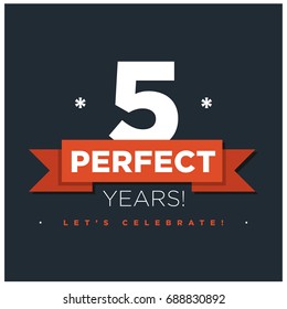 Five Perfect Years Let's Celebrate Anniversary Poster