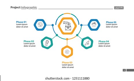 Five phases of business process template. Business data. Graph, chart, design. Creative concept for infographic, report. Can be used for topics like banking, finances, credit