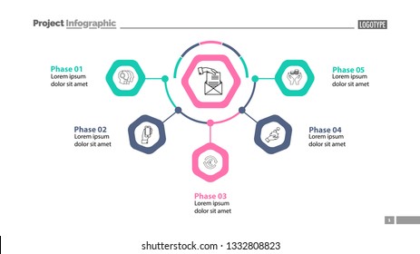 Five Phases Of Business Process Template. Business Data. Graph, Chart, Design. Creative Concept For Infographic, Report. Can Be Used For Topics Like Banking, Finances, Credit