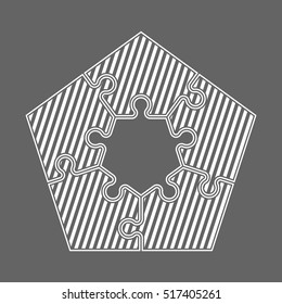 Five piece puzzle business presentation. Circle infograph. 5 step process diagram. Five section compare banner.