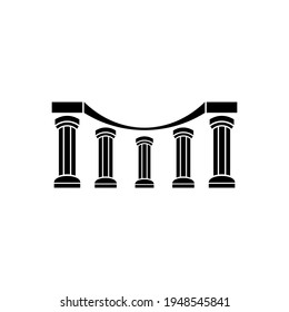 Five pillar flat logo template ready for use, suitable for law symbol, justice icon, building construction, old architecture, university and others