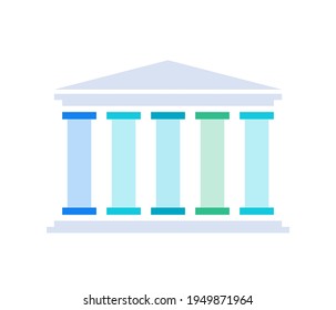 Five pillars diagram. Clipart image isolated on white background