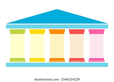 Diagrama de cinco pilares. Imagem de clipart isolada no plano de fundo branco