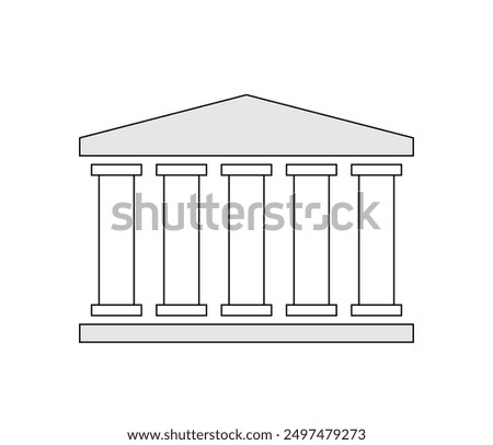 Five pillars line diagram. Clipart image isolated on white background