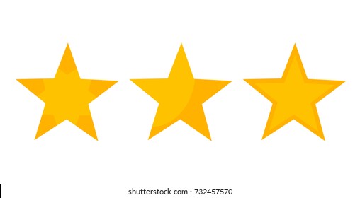 Five point gold stars. Vector illustration